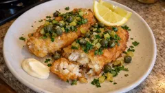 Filetes de peixe à Grenoblesa: crocantes por fora, com limão e alcaparras