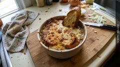 Sopa de cebola gratinada: cebola bem caramelizada e gratinado dourado em poucos passos