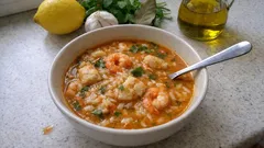 Arroz de tamboril com camarão malandrinho — cremoso e cheio de sabor a mar