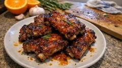 Entrecosto assado no forno com laranja: dourado, tenro e com molho ligeiramente caramelizado