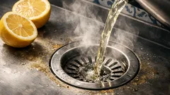 Água quente com limão nos ralos: o truque simples para reduzir cheiros e gordura