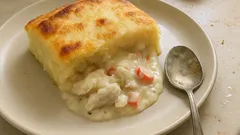 Paloco gratinado com puré e delícias do mar: receita de forno simples e reconfortante