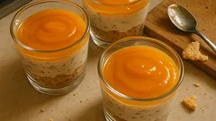 Tacinhas de dióspiro com chantilly e chocolate: sobremesa de colher simples e fresca