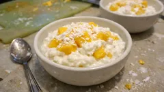 Creme de manga e coco bem fresco: sobremesa de taça pronta sem complicações