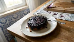 Bolo invertido de mirtilos: húmido, fofo e com caramelo brilhante