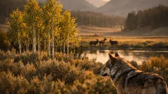 O regresso dos lobos a Yellowstone e o inesperado retorno dos álamos-tremedores