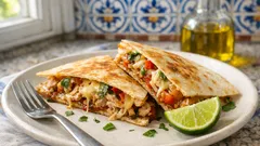 Quesadilla de peru na frigideira: crocante por fora e com queijo bem derretido