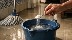 Porque deve juntar bicarbonato de sódio ao balde para limpar o chão
