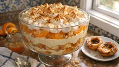 Trifle de inverno com laranja e merengue tostado: sobremesa em camadas sem complicações