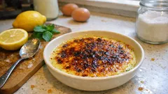 Leite-creme de limão e hortelã: cremoso e com crosta estaladiça no fim