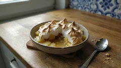 Ananás merengado no forno: sobremesa simples com calda aromática e topo dourado