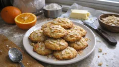 Bolachas de laranja e amêndoa com cobertura crocante — perfeitas para o chá
