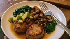 Lombo de porco com maçã e vinho do Porto: jantar simples com sabor especial