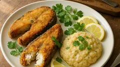 Peixe-espada frito bem estaladiço com açorda de ovas cremosa — passo a passo