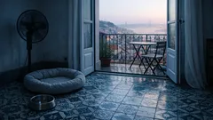 Onde o cão deve dormir nas noites quentes para evitar desconforto e risco