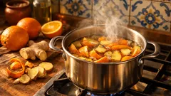 Ferver cascas de laranja com gengibre: o truque caseiro que deixa a cozinha mais fresca